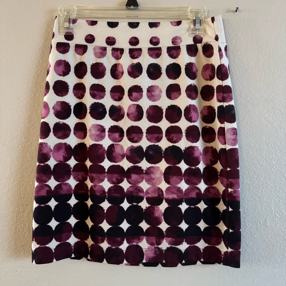 Women’s White Purple Circle Mini Skirt Renee C Size Medium Petite